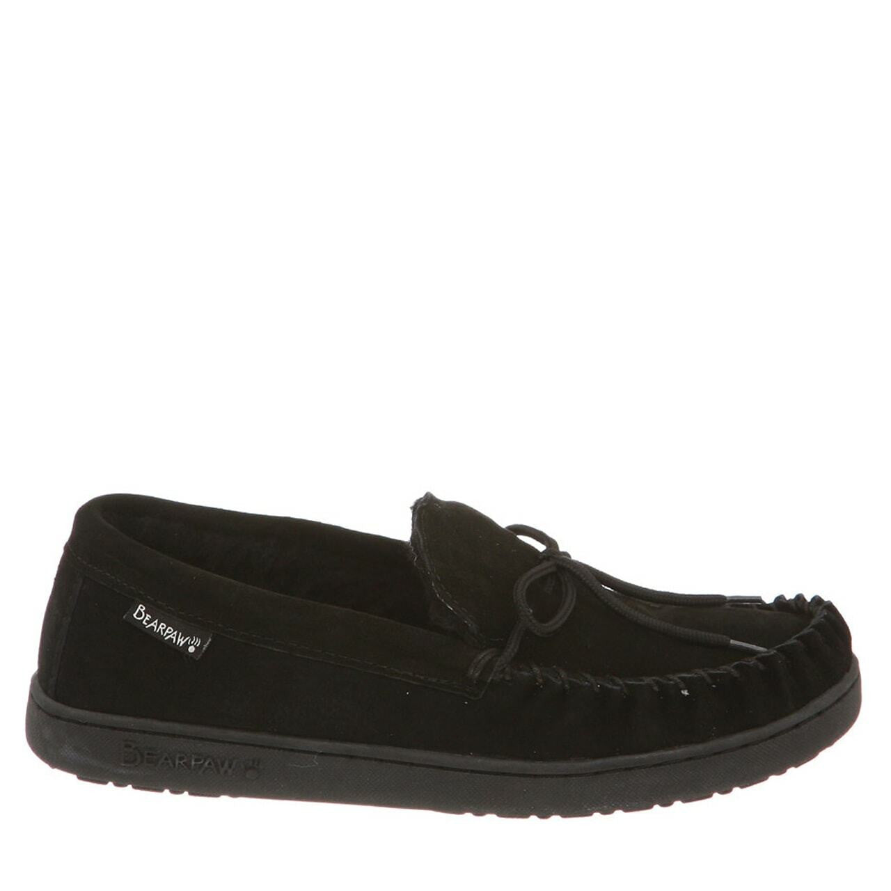 nan Bearpaw Men's Moc Ii Suede Slipper Black, nan: 10, nan: nan, nan: nan