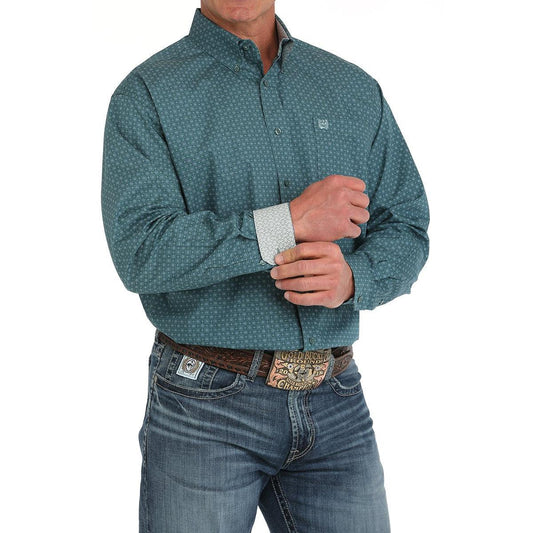 nan Cinch Men's Medallion Print Button Down Western Shirt - Green, nan: S, nan: nan, nan: nan