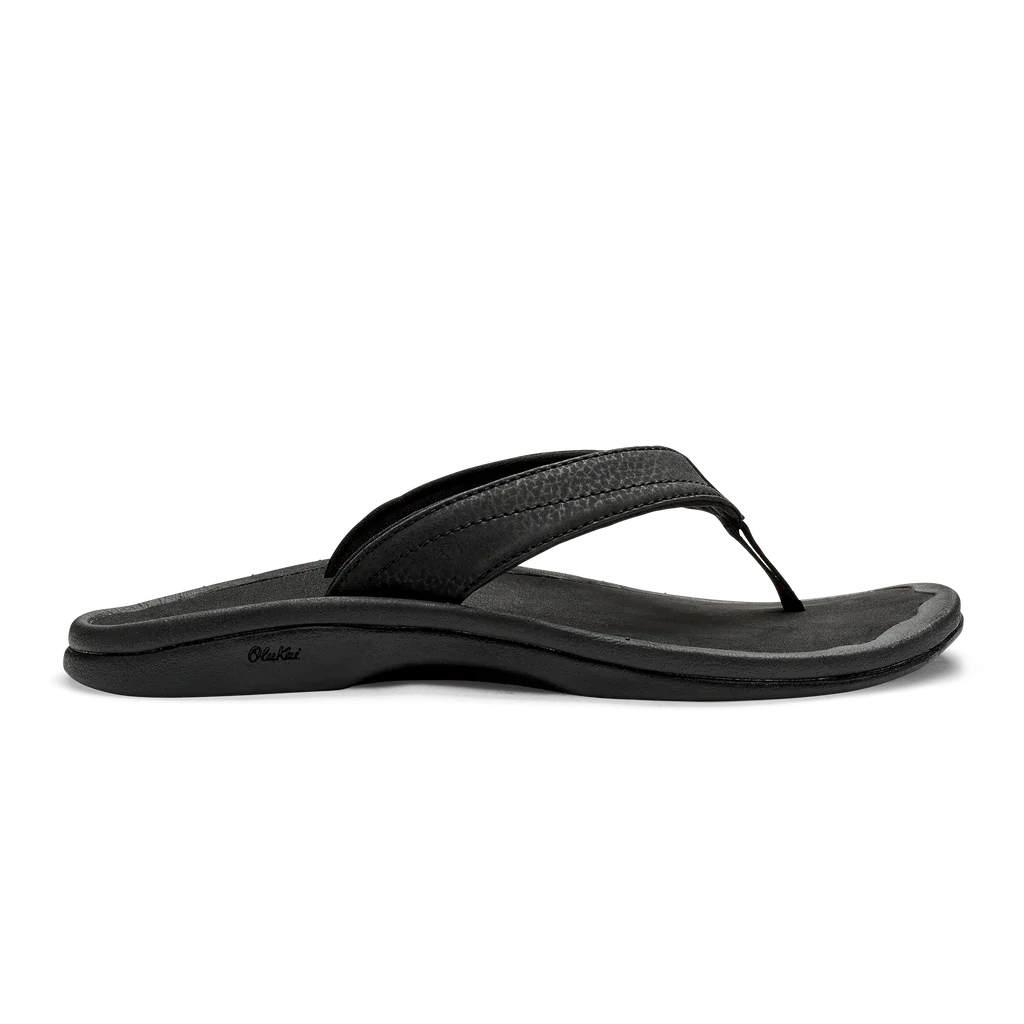 Olukai Ohana Women's Black Leather, Size: 6, nan: nan, nan: nan