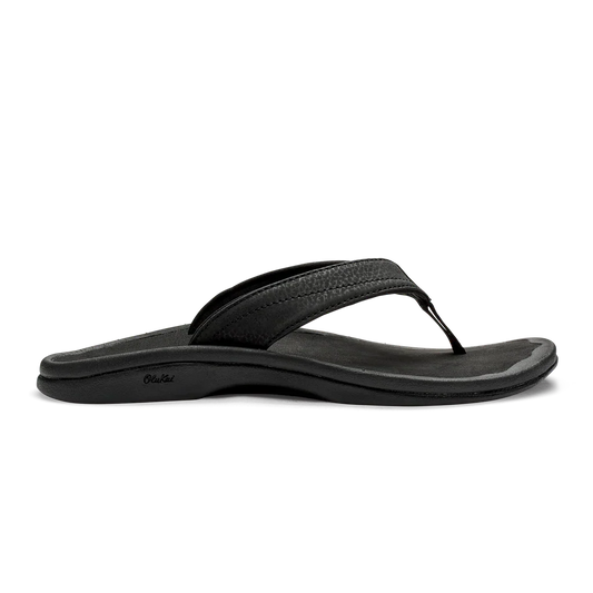 Olukai Ohana Women's Black Leather, Size: 6, nan: nan, nan: nan