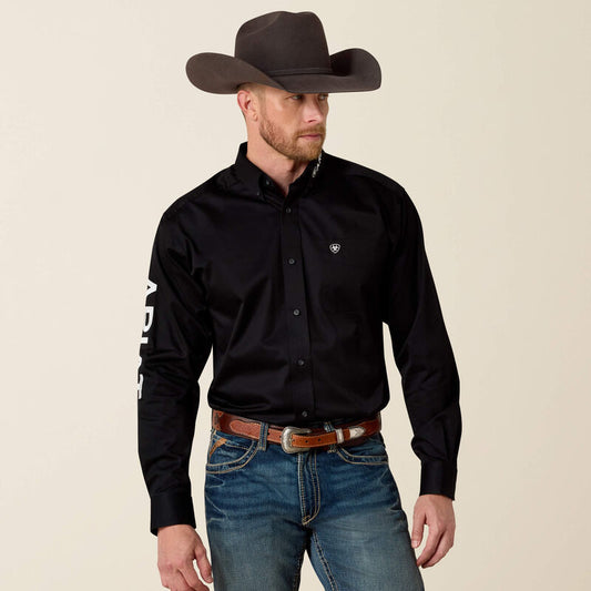 Ariat Ariat Men's Solid Twill Team Logo  Long Sleeve  Button Down Dress Shirt, Size: SMALL, nan: nan, nan: nan