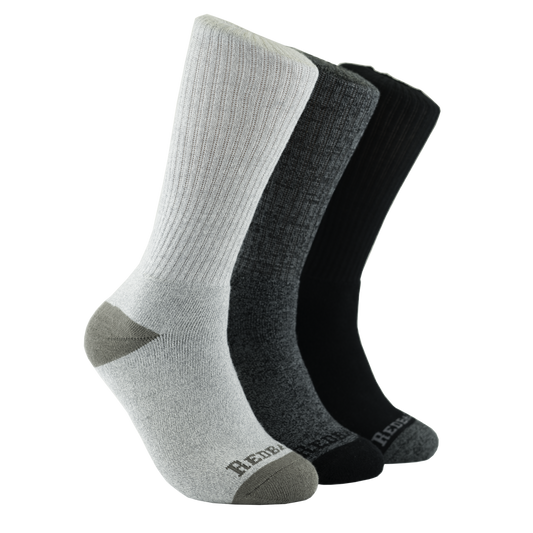 REDBACK Redback Men's Everyday Bamboo Crew Sock, Color: Black, nan: nan, nan: nan