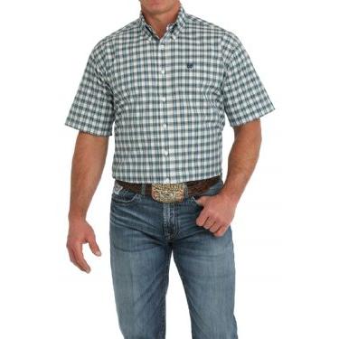 Cinch Cinch Men's Short Sleeve Plaid Button Down Western Shirt - Cream, SIZE: XS, nan: nan, nan: nan
