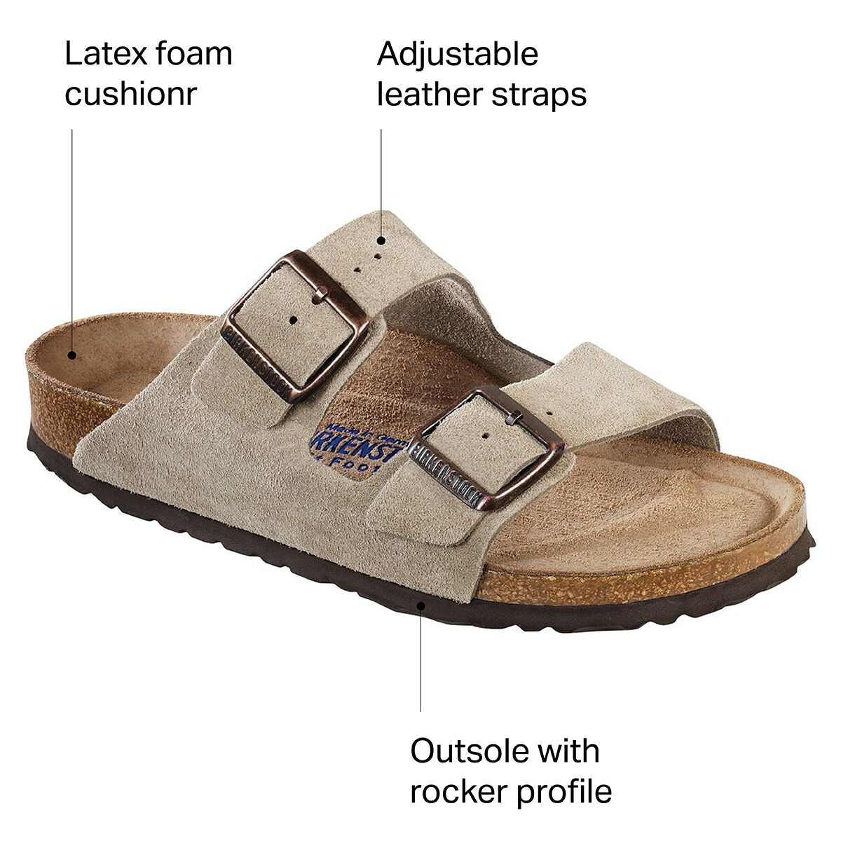 nan Birkenstock Arizona 2-Strap Sandal Soft Footbed Unisex Sandal Tabacco Brown, nan: 42, nan: R, nan: nan